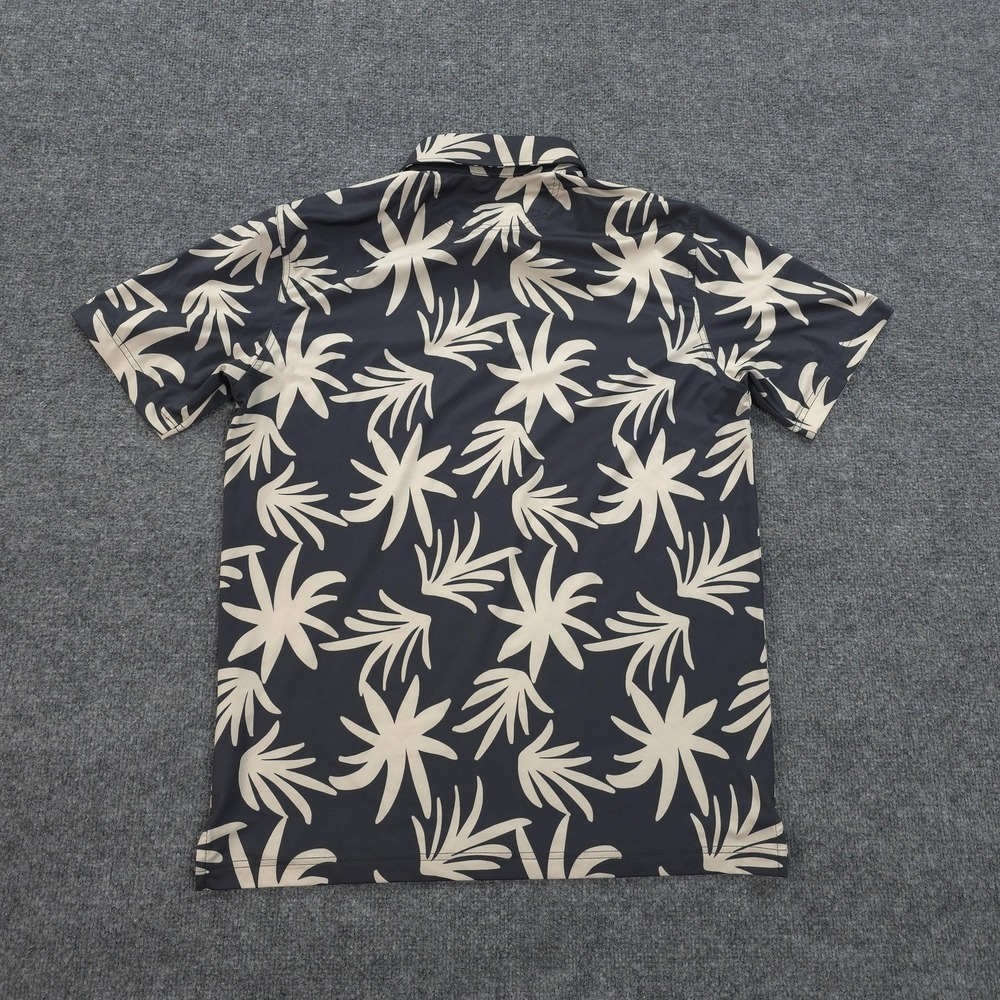 Chubbies Polo Shirt Mens M Blue Palm Print Tropical Performance Stretch Golf - Picture 6 of 9